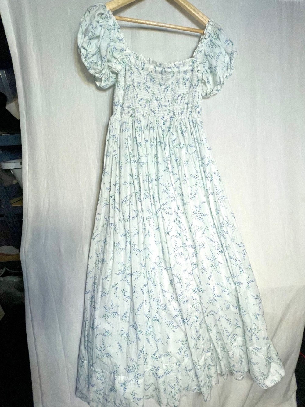 DOEN STANZA BLANC BLUEBELL Light Blue Floral Flowy Dress
